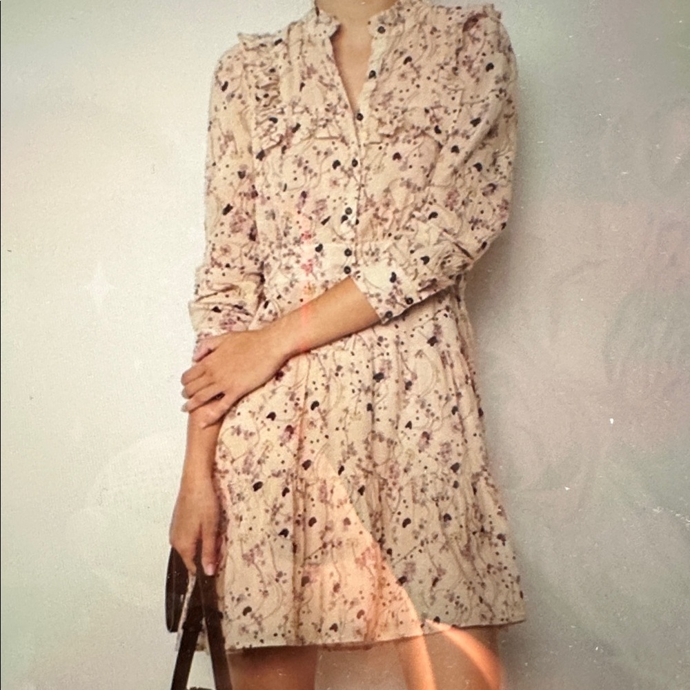 Ba&sh Beige Belle dress nude size 3 or US 8 cotton lined - Picture 14 of 15